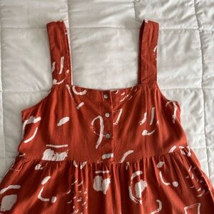 Madewell x Caroline Z Hurley Tank Midi Dress in Abstract Alpha Size XL